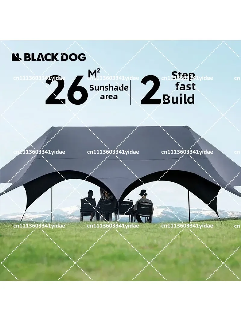 Outdoor Camping Canopy Tent Blackout Vinyl Quick Setup Folding Portable Awning for Family Reunion Hiking