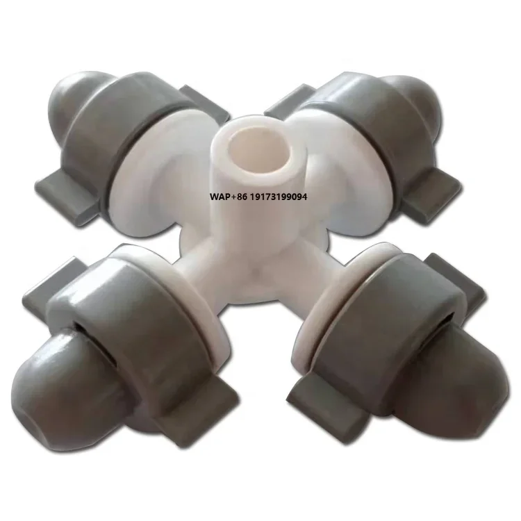 Garden Greenhouse Spray Irrigation 360 Degree Misting Sprinkler Nozzle 4 Outlets Atomization Cross Micro Sprinkler Head