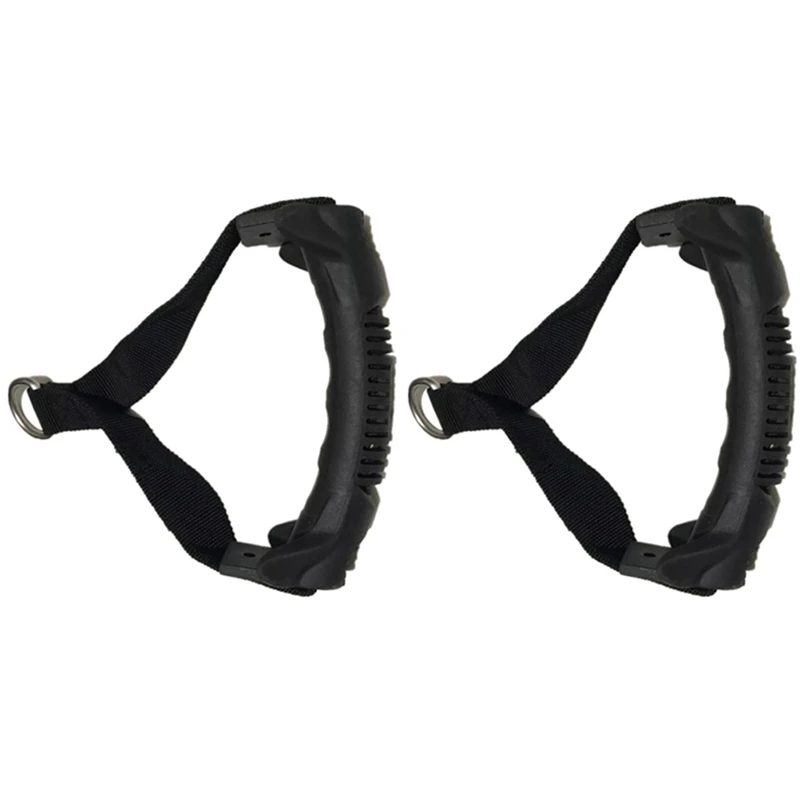 

2PCS Resistance Band Handles Gym Equipment Draw Rope Grips Strength Training Rope Handles 19X14cm Black TPE