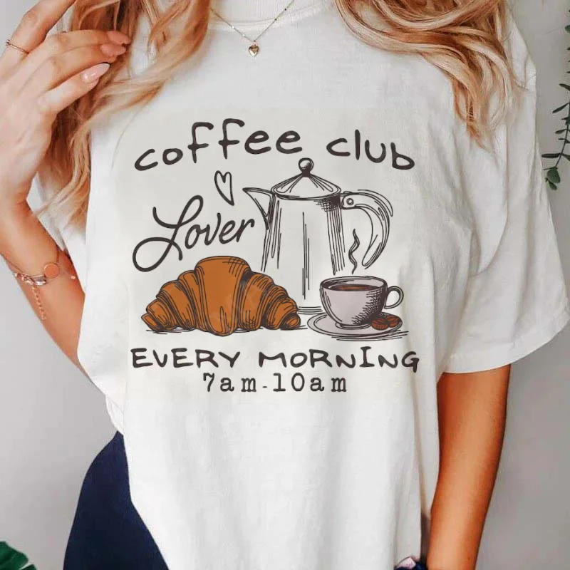 Retro Cute Style 90s Cartoon Pig Pattern T-Shirt Top Short Sleeved Women's Casual Printed Fashionable Women's Summer T-Shirt