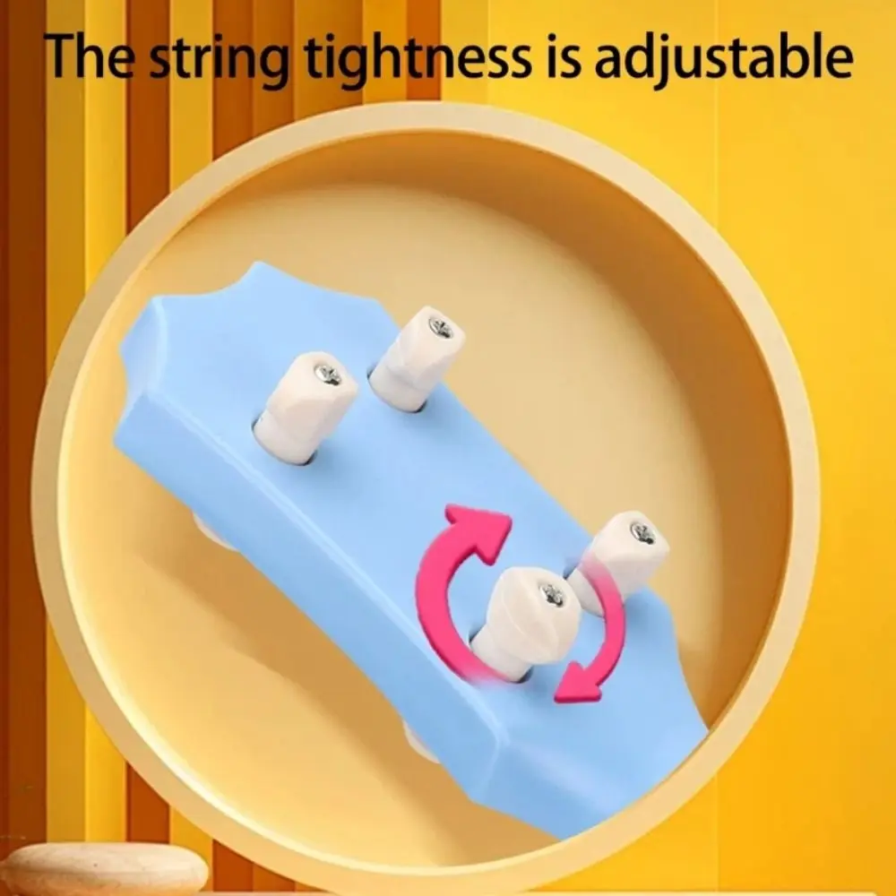Ukelele de simulación de 4 cuerdas, juguete de Animal, perilla de cuerda ajustable, guitarra de juguete para niños, instrumento Musical clásico duradero