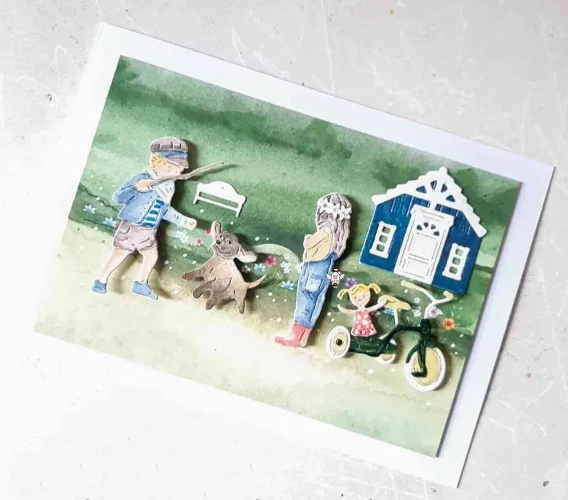 New Craft metal cutting dies cut die mold Boy and Dog Scrapbook paper craft knife mould blade punch stencils dies