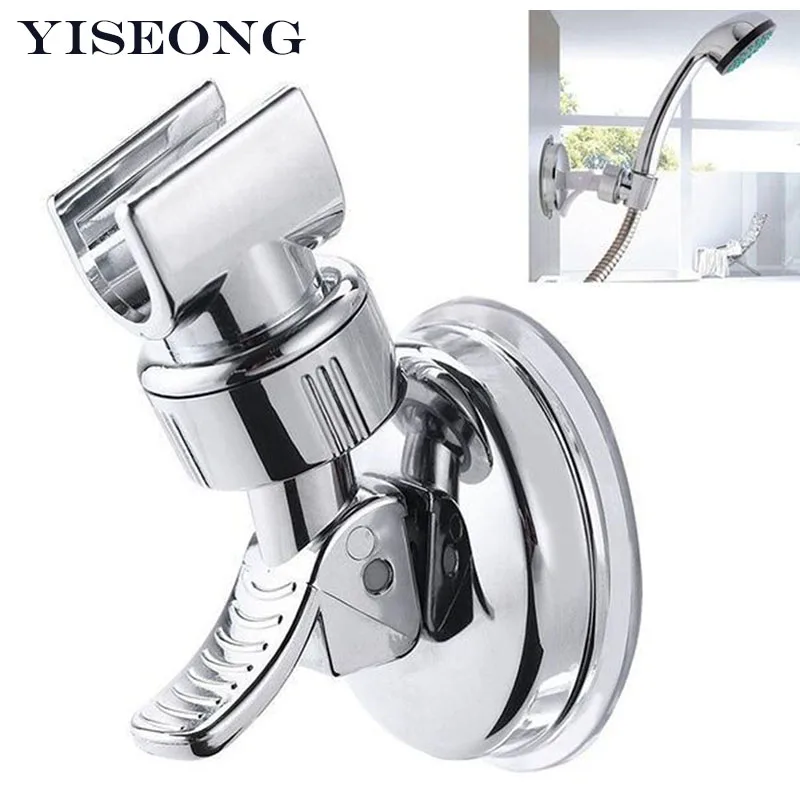 Universal Adjustable Hand Shower Holder Suction Cup Holder Full Plating Shower Rail  Holder Bathroom Bracket Stable Rotation