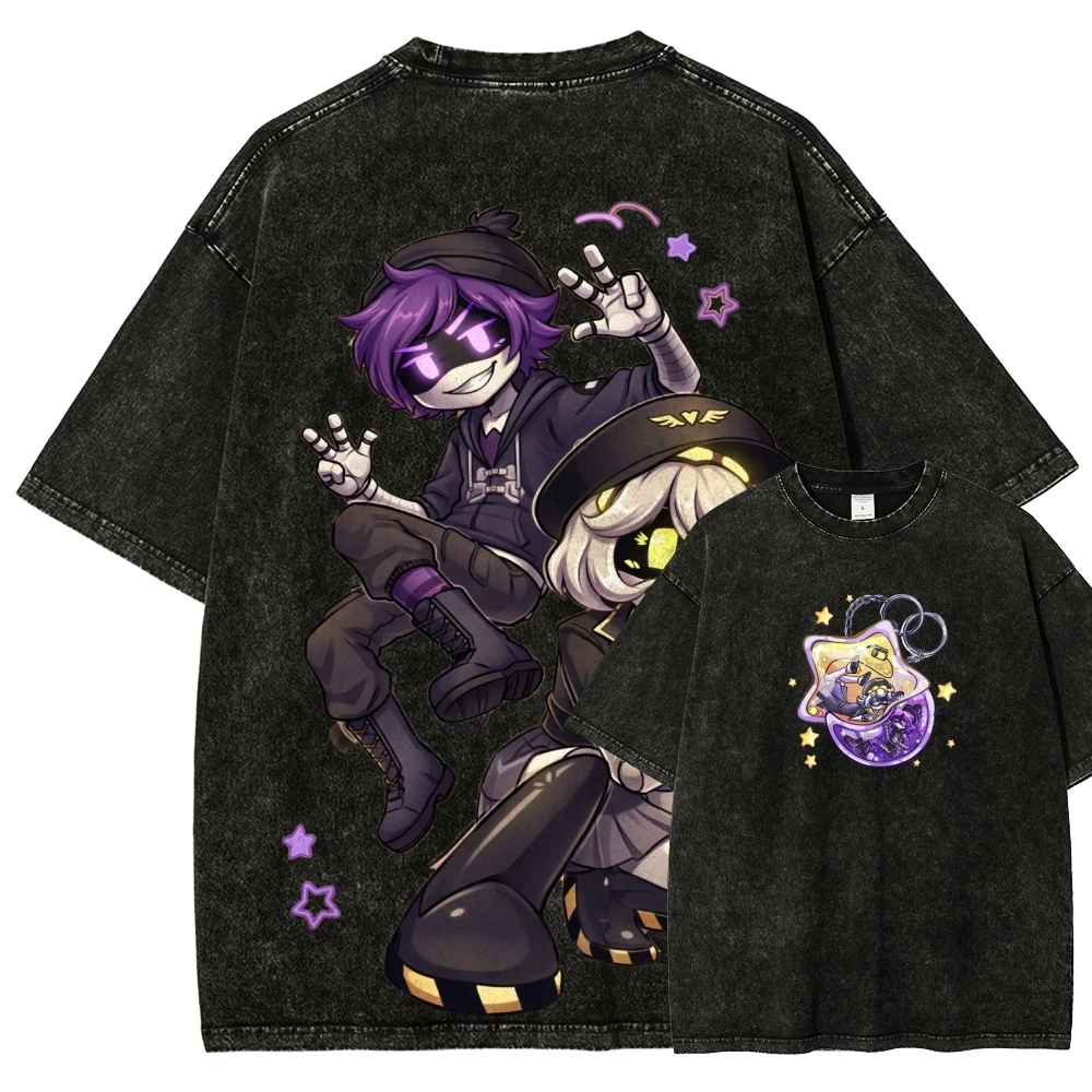 MURDER DRONES Washed T Shirt New Model Anime Lover T-shirt Oversized Year Round Clothing Unisex Y2k Short Sleeves High Quality