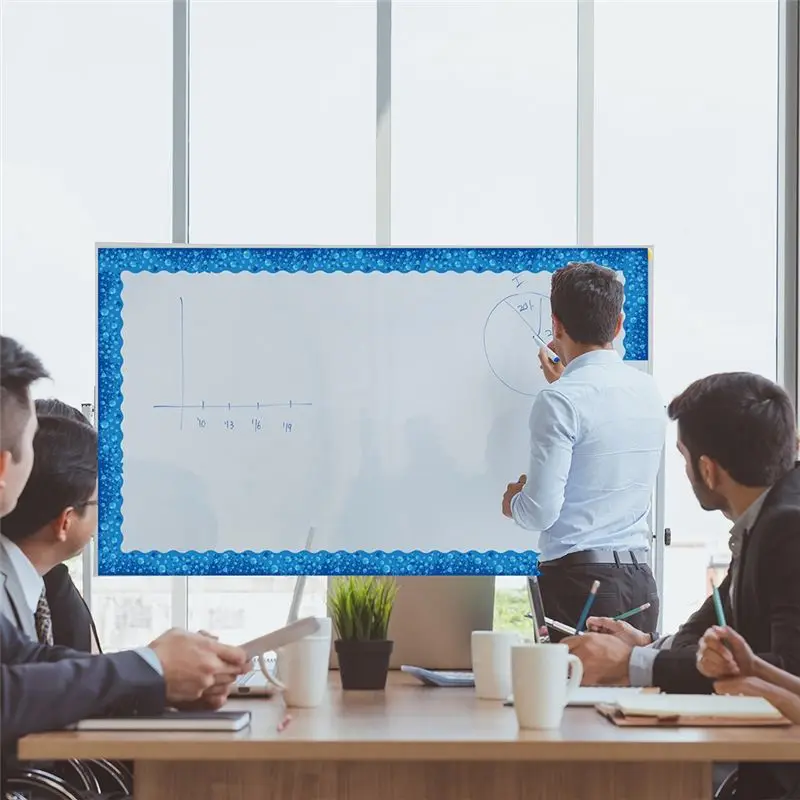 Latest ABBQ-20M Blue Bulletin Board Borders Stickers Bubble Pattern Bulletin Board Chalkboard Decoration Board Desk Room Adorabl