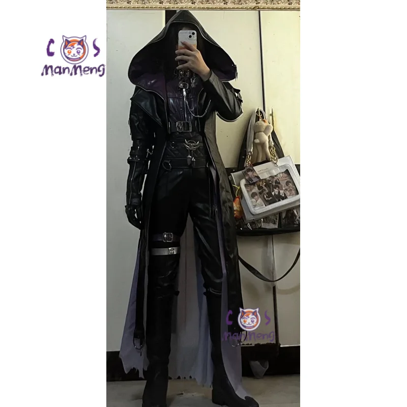 

Love and Deepspace Cosplay Rafayel Costume Men's and Women's Halloween Leather Coat Pants Gloves Pants Accessories Prop Set