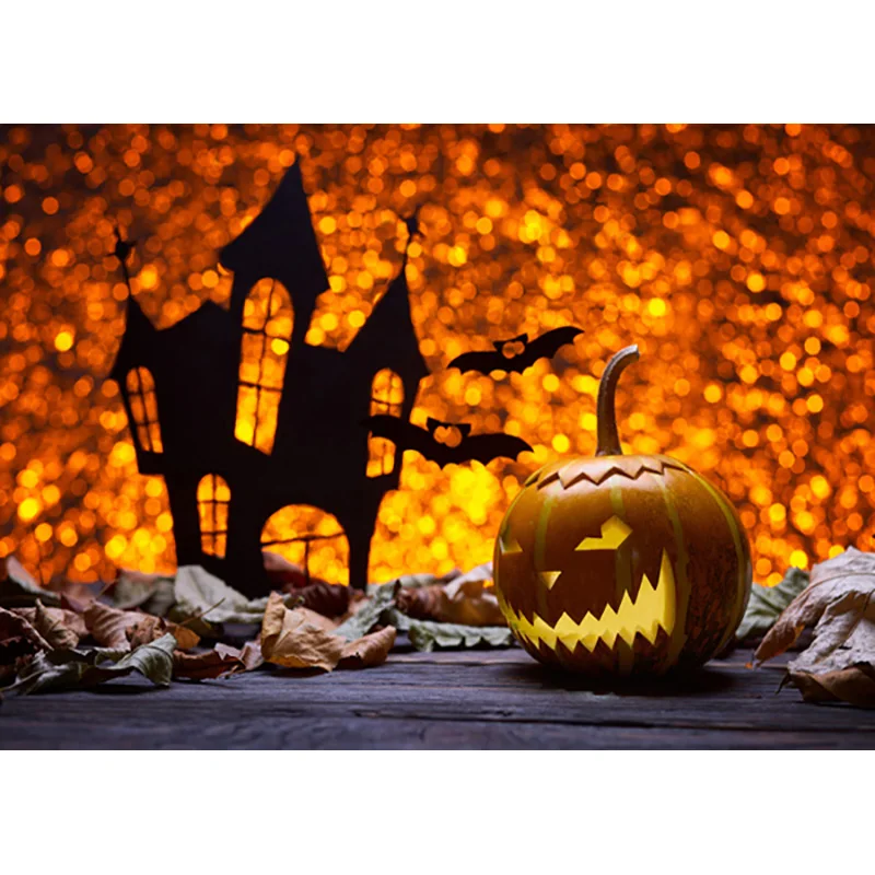 Halloween Backdrop Castle Pumpkin Lantern Moon Photography Background For Photo Studio Props 1911CXZM-53