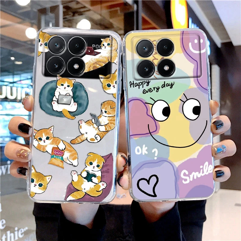 사랑 검은 뱀 귀여운 동물 꽃 전화 케이스, 샤오미 포코 X6 F6 X4 X5 M3 M4 M6 프로 5G F5 F3 M3 M6 M4 프로 4G 실리콘 커버