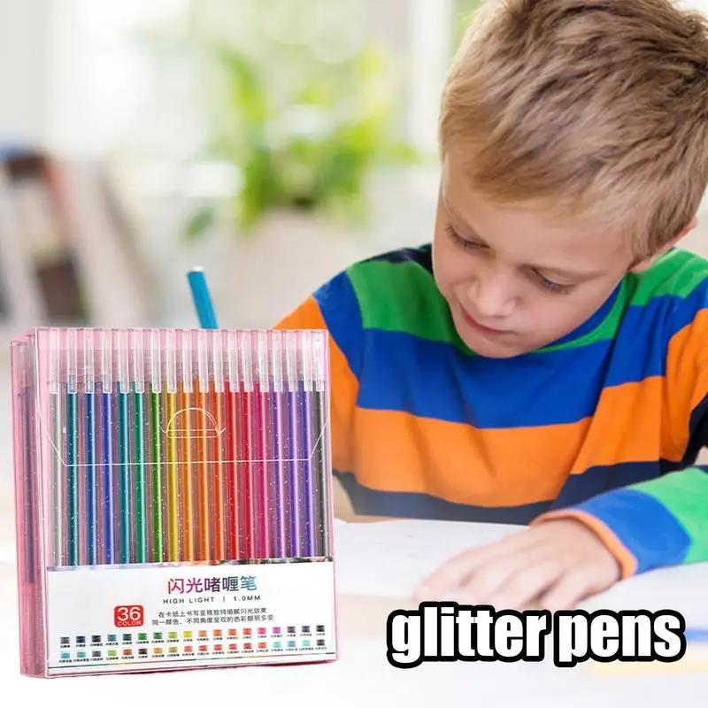 Glitter Gel Pens Colored Gel Pens for Coloring Books Drawing Coloured Writing Pens Set for Kids Adults Coloring Books Cards