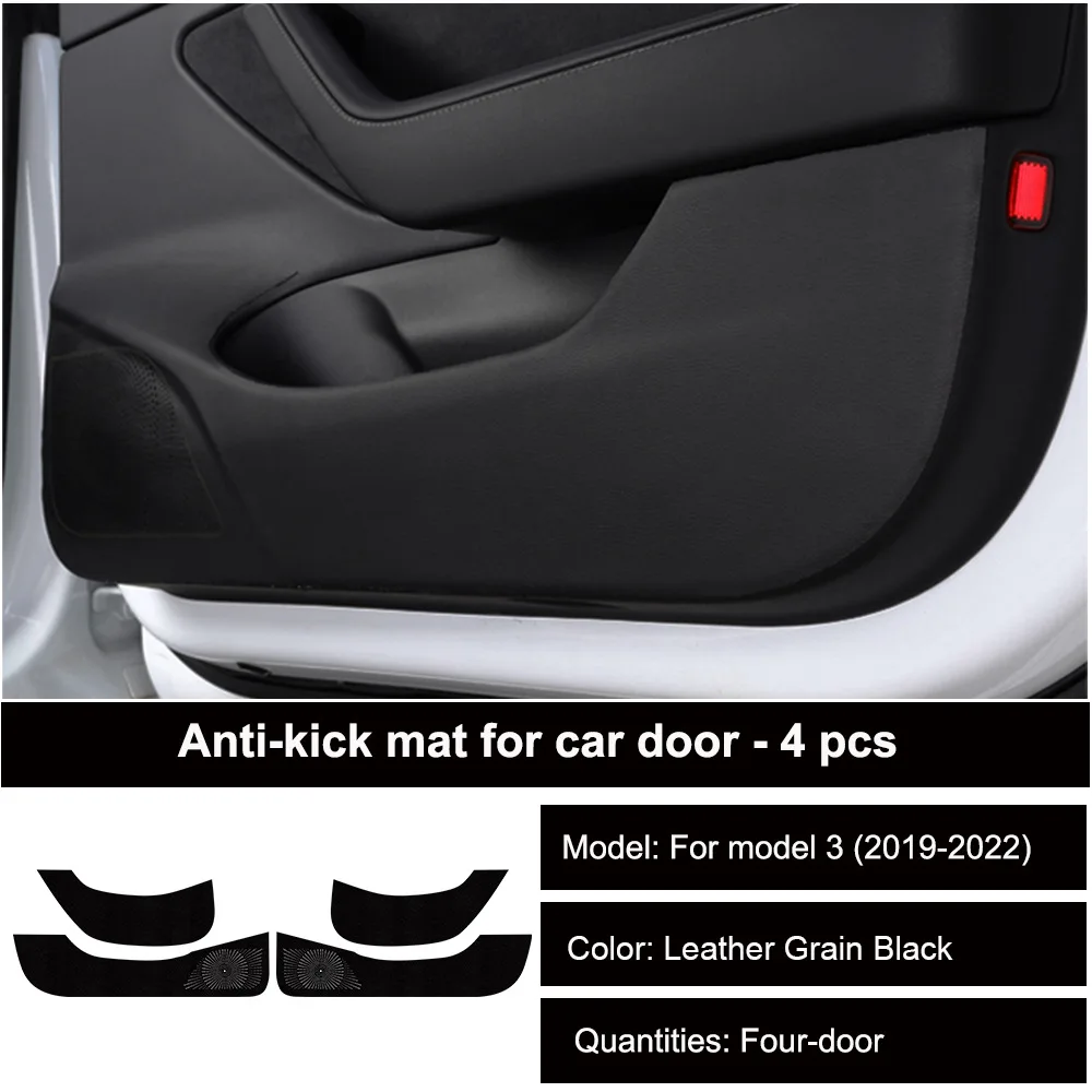 Anti-Kick-Pads für Autotüren für Tesla Model 3 Highland, Model Y Juniper YL 2021-2026, Schutzsticker für Handschuhfach, PU-Leder-Pads – Detail 9