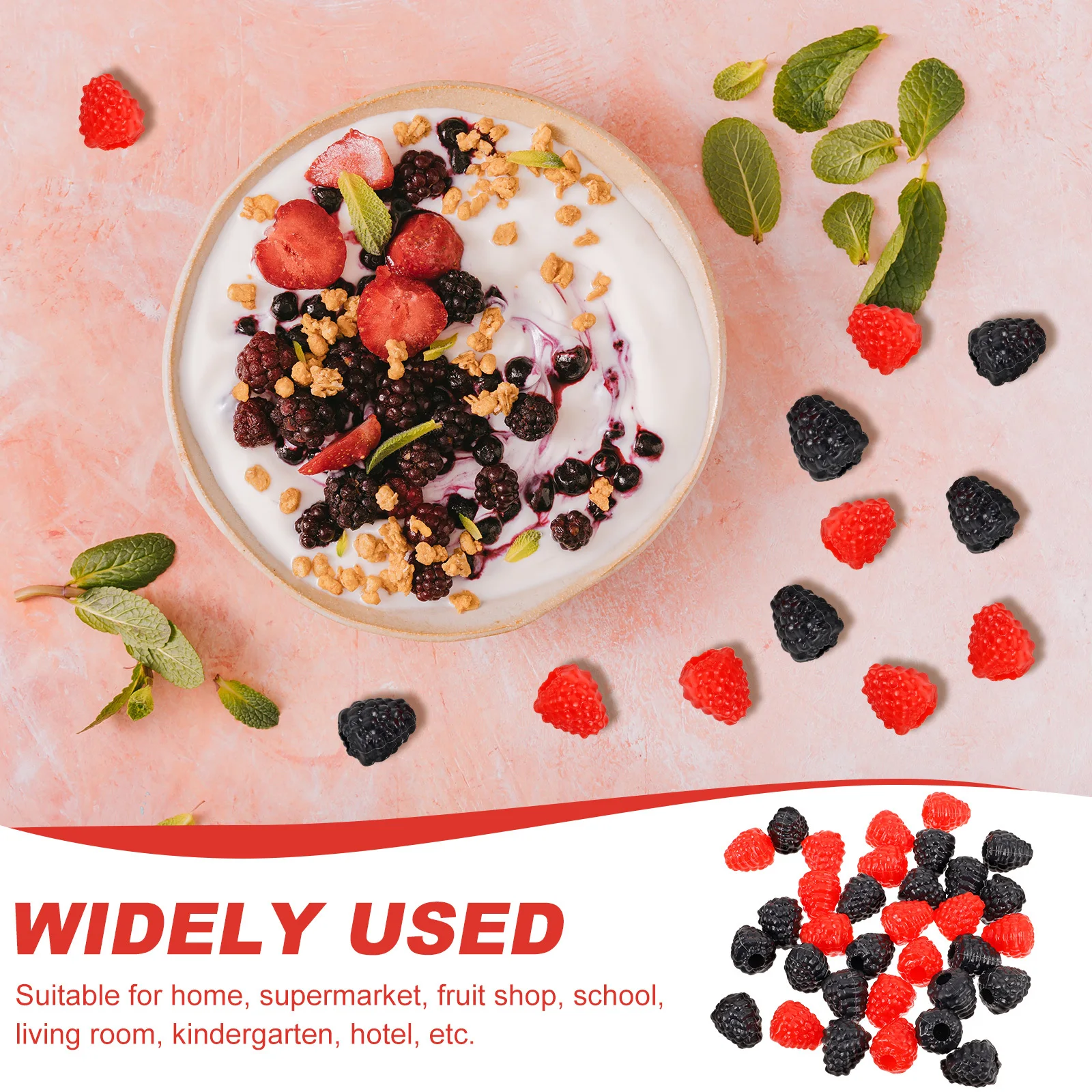 

40pcs Artificial Raspberry Decor For Home Kitchen Dining Table Display Lifelike Fruit Photo Prop Kids Wedding Party Decoration