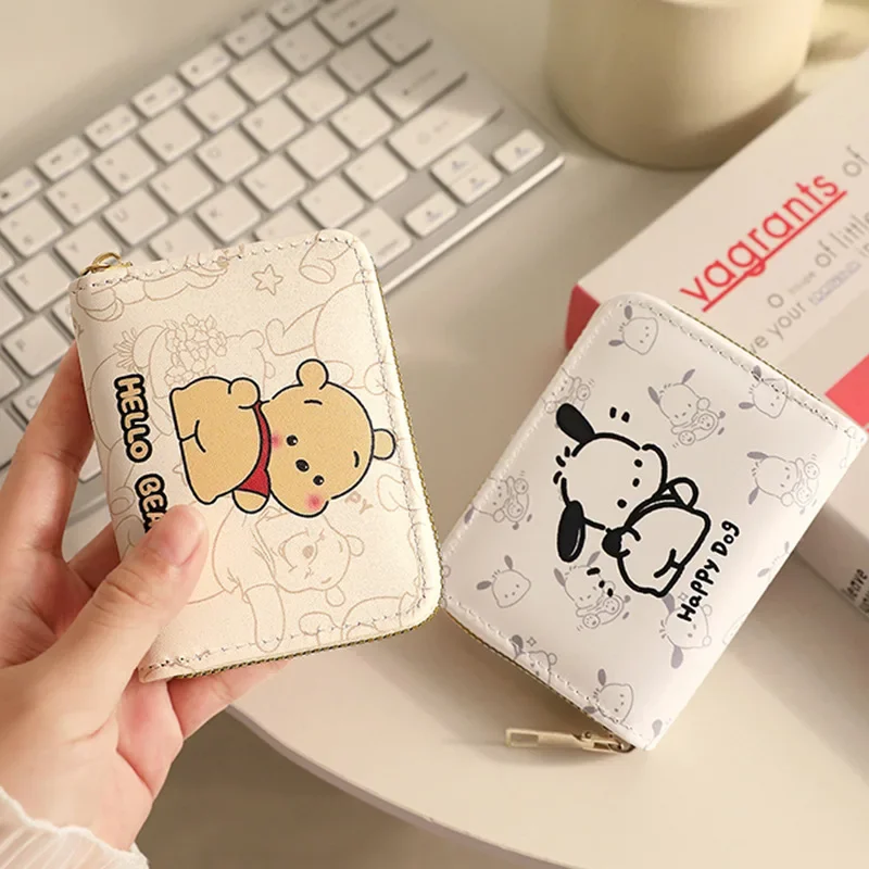 Cute Pacha Dog Cartoon Card Bags for Women Small Personality 11card Slots Card Bag Id Credit Card Holder Driver's License Holder