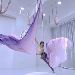 10M Aerial Silk Set High Quality Gradational Colors Aerial Yoga Hammock Anti-gravity for Yoga Training GYM Studio