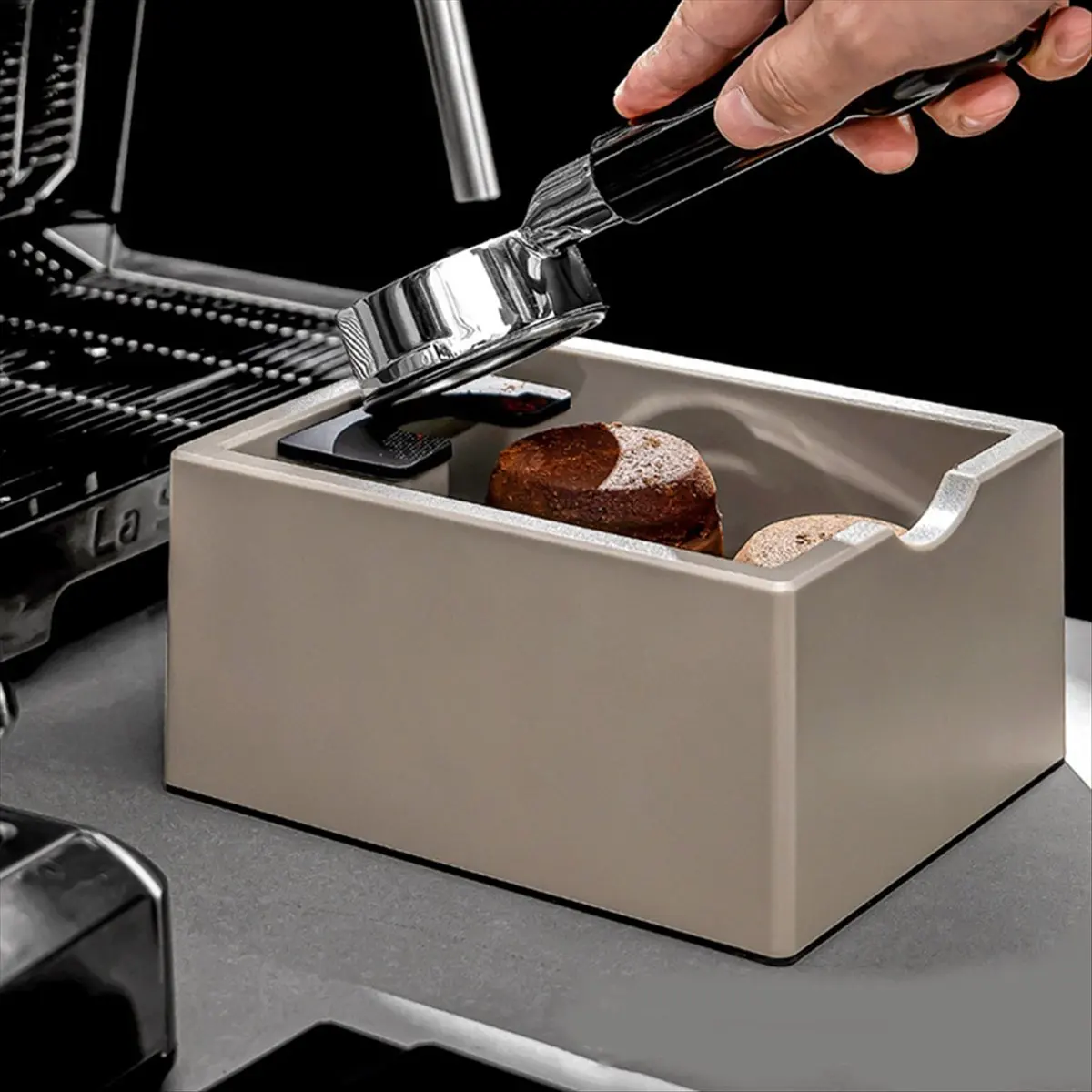 N14R Top Anti Slip Espresso Coffee Grounds Waste Box Coffee Grounds Box Coffee Grounds Bucket Coffee Grounds Knock Box Green