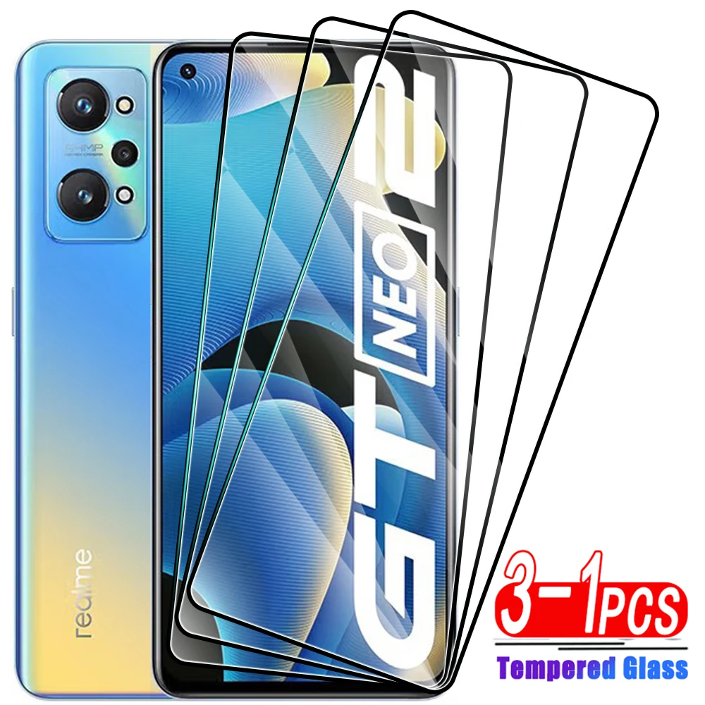 3-1Pcs Tempered Glass for Realme GT Neo 5 3 2 2T SE Full Cover Protective Screen Protector Film on Realme GT 2 3 5 Pro 5G Glass