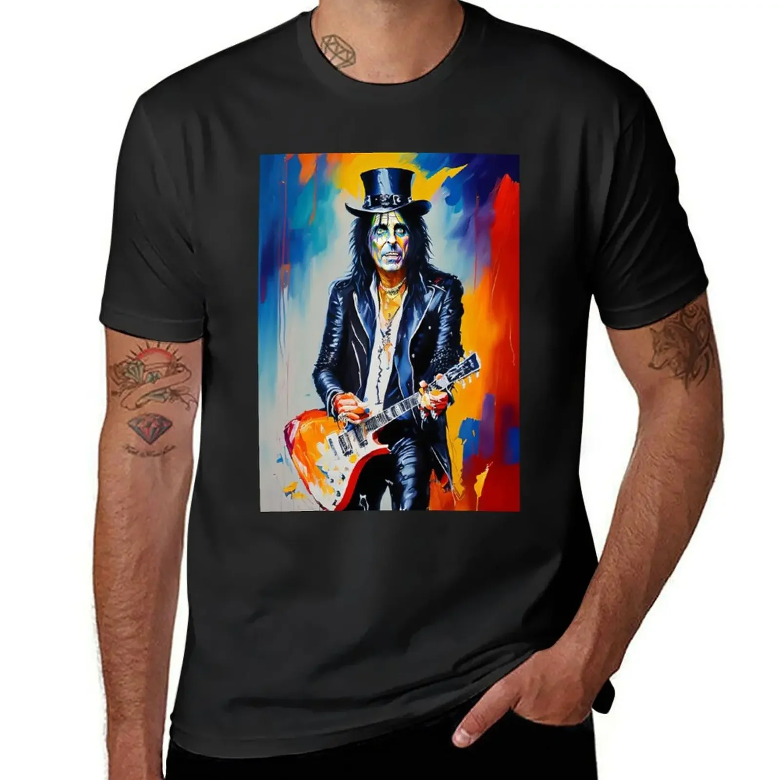 Modern Art Heavy Metal Rocker Alice Cooper T-Shirt customizeds cute clothes compression shirt men