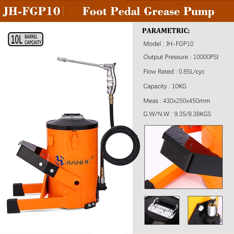 Grease Foot Pump 10kg Heavy du ty High Pressure g gu Foot Pedal Operated Grease Bucket Pump