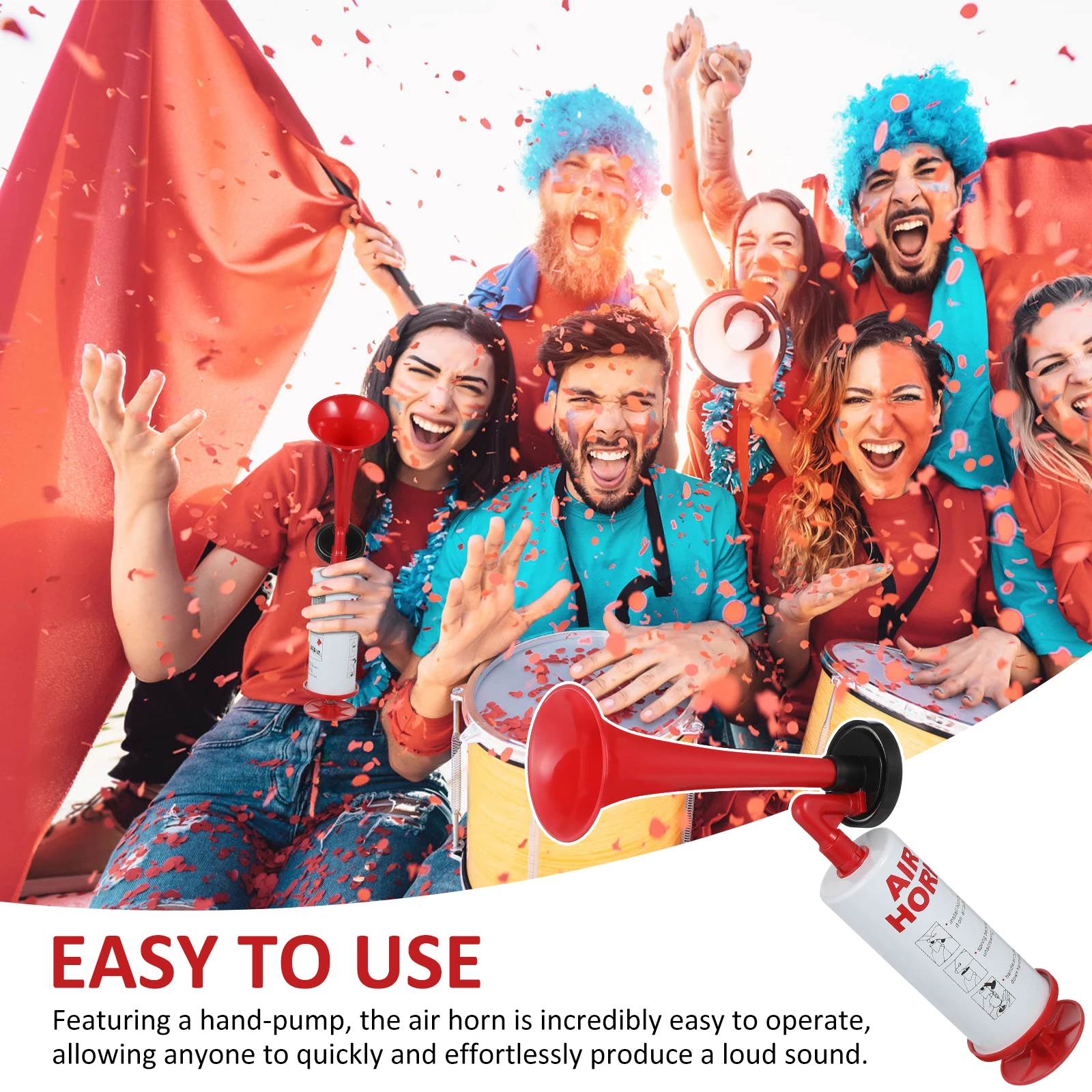 

Loud Sound Hand Trumpet Cheering Horn Prop Soccer Fan Trumpet Football Games Air Horn Blowing Handheld Sports Event