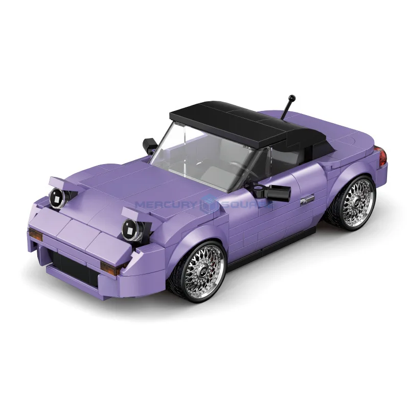 Purple Retro Roadster Vintage Sports Car MOC PB8817 Building Blocks Vehicle Model Bricks Toy Ideas Gift Boys Kids Girls Adults