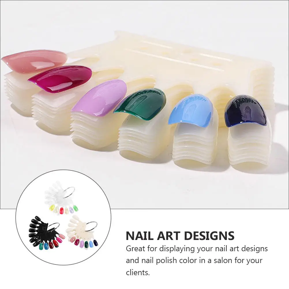 2Pcs Crown Nail Art Color Cards Plastic Display Sticks Nail Polish Sample Tips Board for Practice Salon Use Polish Display Board