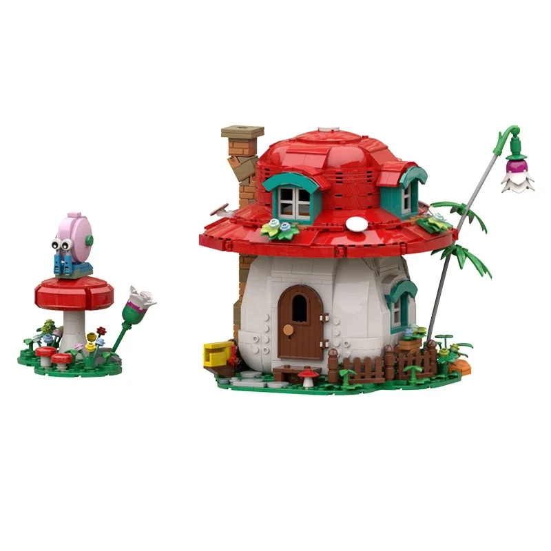 Kit de bloques de construcción de hadas del bosque mágico, casa de setas, cabaña, arquitectura, modelo de ladrillo, juguete para el hogar, bricolaje, regalo de Navidad para niños