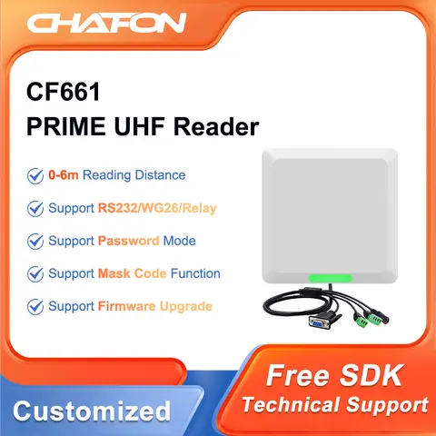 CHAFON CF661 5-6m Uhf Rfid Prime Reader Long Range Built in 6dbi Antenna RS232 WG26 RELAY Ethernet option for Vehicle Management