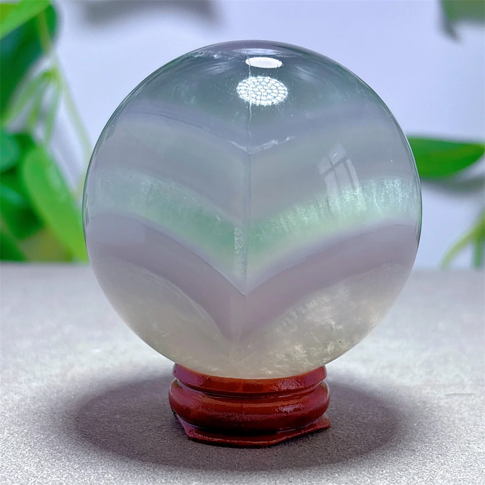 Lavender Stria Fluorite Sphere Crystal Natural Stone Quartz Stone Minerals Home Decoration Reiki Gifts Energy Healing Luck Love
