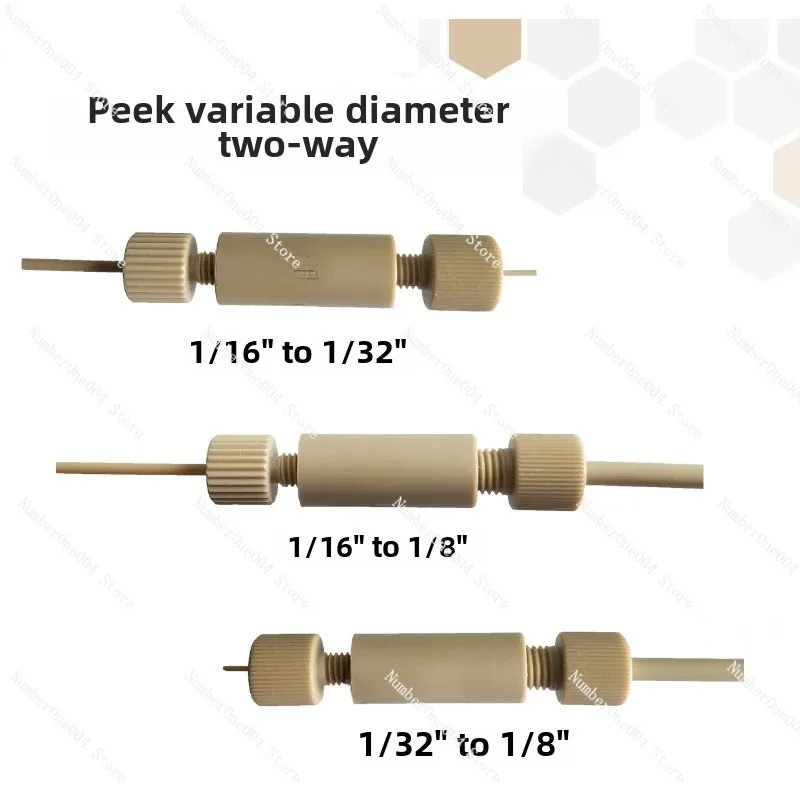 Suitable ForLiquid Chromatography Two-way PEEK Reducing Straight Connector Kit 1/32 