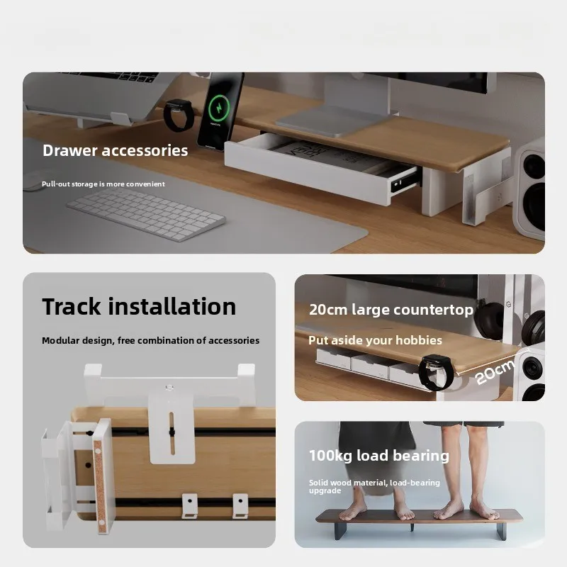 Modern Solid Wood Monitor Stand Riser Modular Computer Desk Organizer Ergonomic Computer Tables Z3 Pro Home Office System