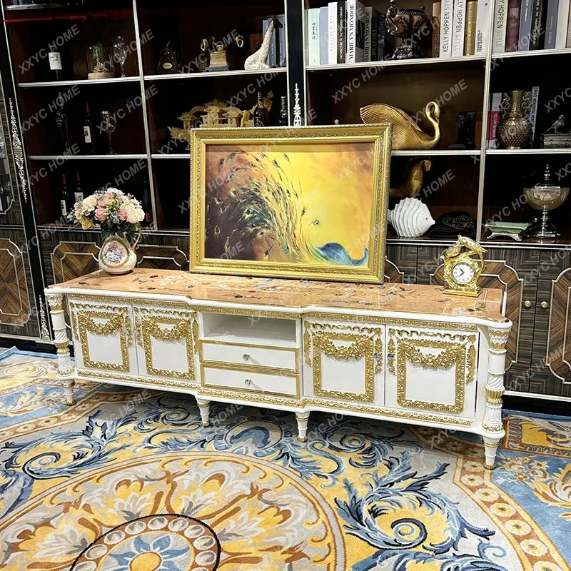 X-S solid wood TV cabinet, luxury veneer cabinet HG