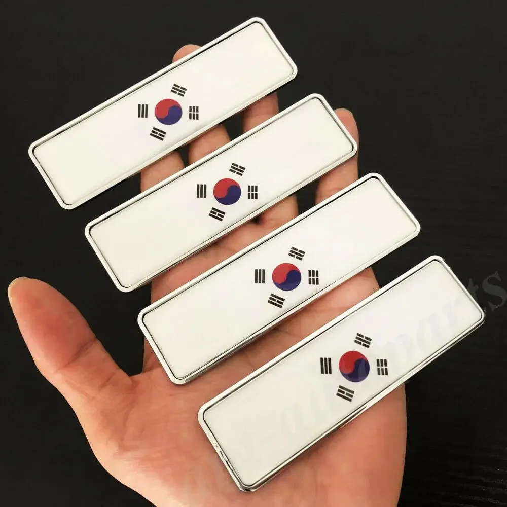 4pcs Korea Korean Flag Car Auto Trunk Rear Fender Emblem Badge Decal Stickers