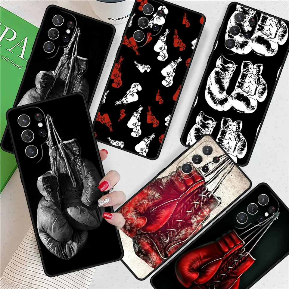 

Boxing Gloves For Samsung Galaxy S24 Ultra S21 S22 S8 S9 S10E Note 10 20 Plus FE S23 Phone case Cover Coque