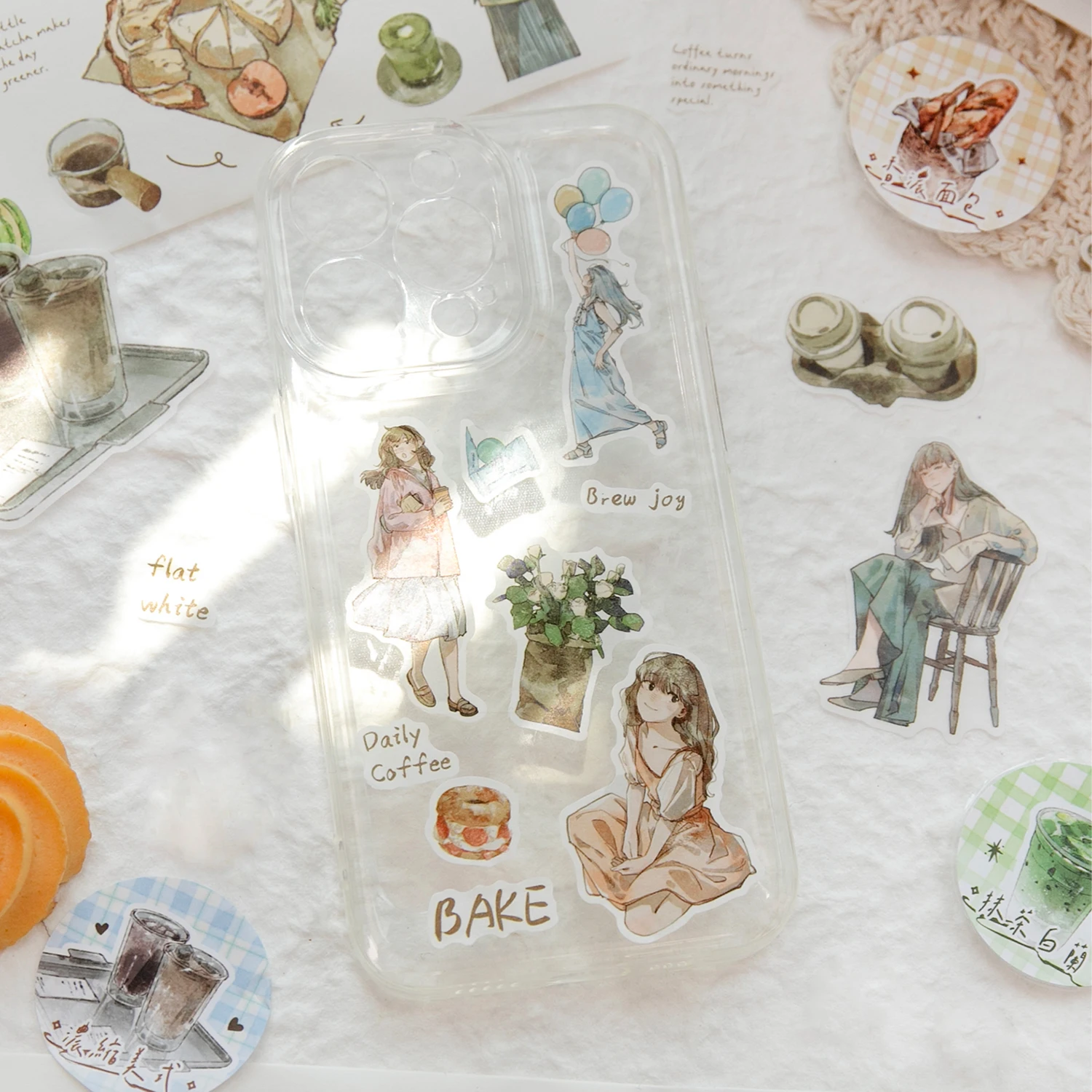 60mm * 2m Coffee Daily Series Kawaii Ins Fun Life Die Cutting Washi Tape DIY Diary Scrapbooking Journal Aesthetic Tape view 6