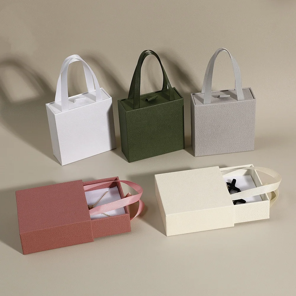 

Drawer Paper Jewelry Box For Earrings Ring Pendant Bracelet Necklace Storage Display Case Portable Jewelry Packaging Box New