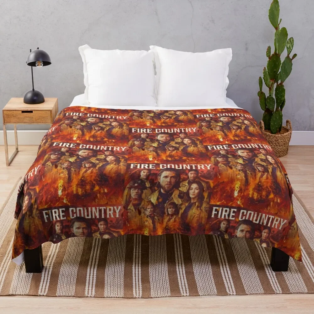 

Fire Country - Burned Throw Blanket Warm Throw Blanket Gift for Anniversary