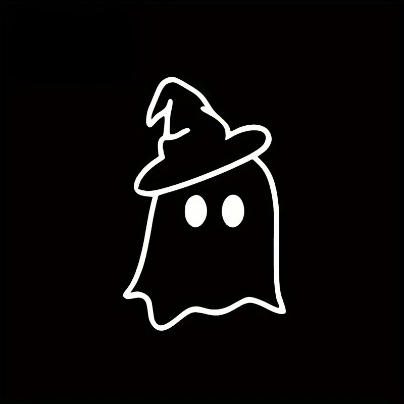 

1 шт., милая шляпа ведьмы, наклейка с призраком-водонепроницаемая прочная яркая наклейка для ноутбуков, бутылок с водой, телефонов-Хэллоуин, жуткий стиль