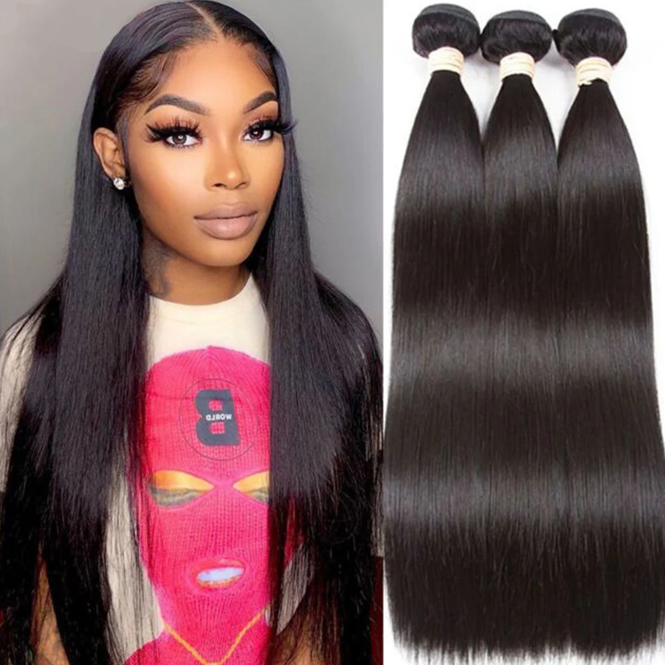 

Sleek Brazilian Bone Straight Human Hair Bundles 1/3/4 Pcs Hair Weaving Remy Bundles Human Hair Straight Human Hair Extension