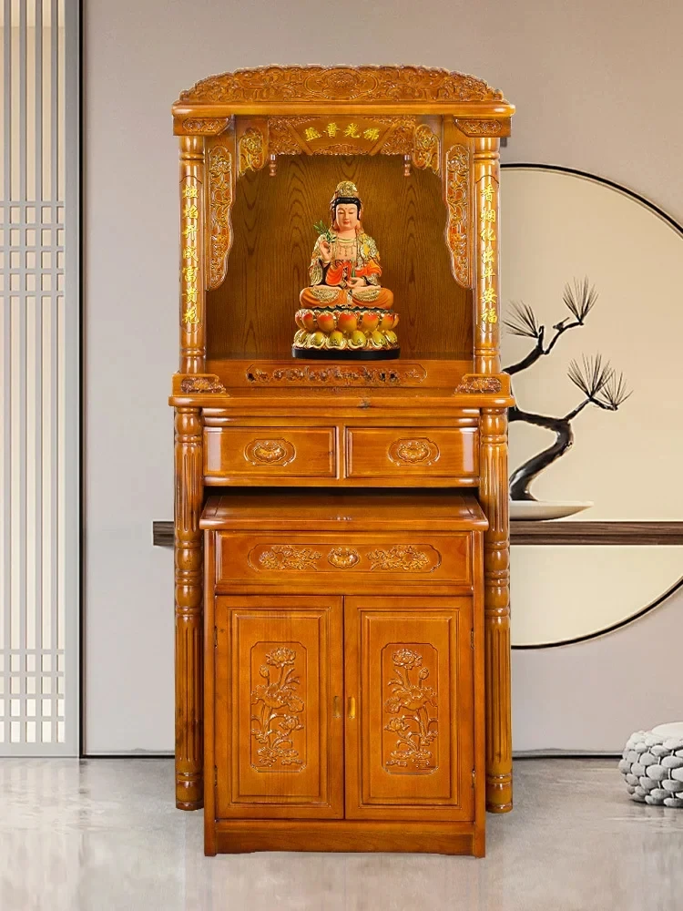 Buddha Niche  Clothes Closet Worship God of Wealth Cabinet Worship God Avalokitesvara Cabinet Living Room Incense Cabinet