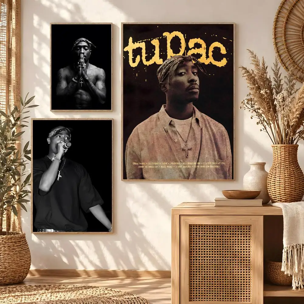 Rapper Tupac Shakur Poster Classic poster and wall art prints are suitable for living rooms, bedrooms,and home