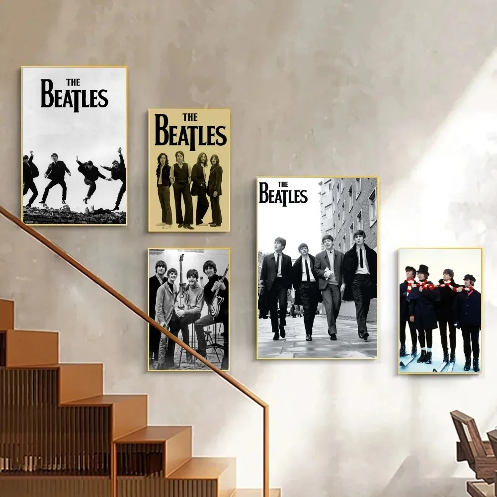 1pc Famous Rock Band T-he-b-beatles    Poster Wall Sticker Bedroom Bedside Decoration Modern Art Indoor Hanging Painting