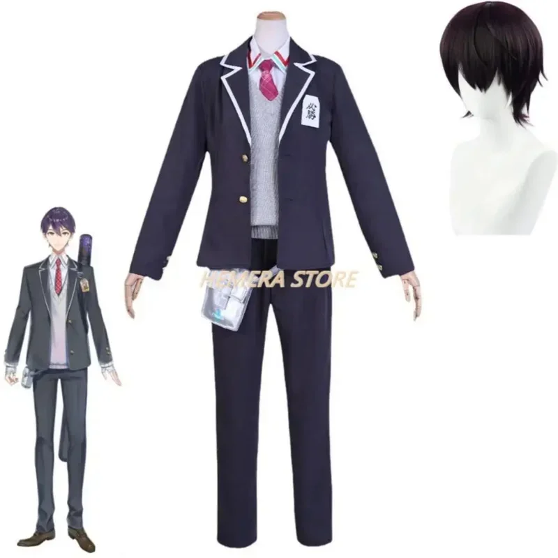 

Youmber vtuber niji sanji Kenmochi Soleil cosplay costume wig anime man woman school uniform Halloween carnival party suit