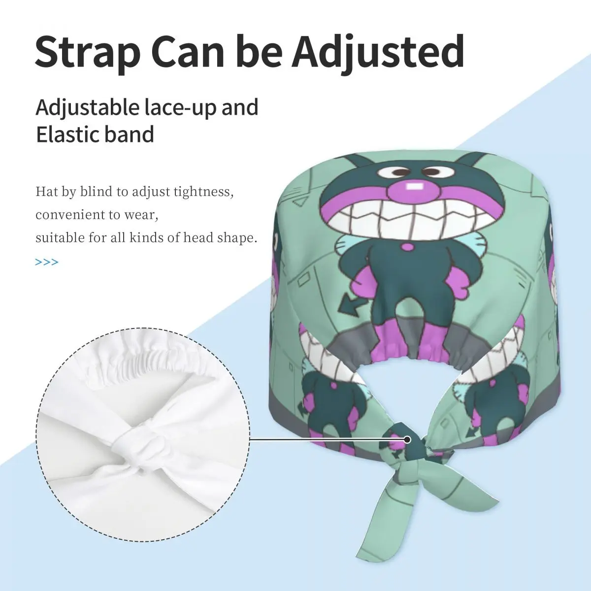 Cappello Medico Baikinman, Berretto da Lavoro per Donne e Uomini, Comodo Cappello Elastico per Infermieri con Laccio Posteriore, Berretto da Lavoro con Motivo