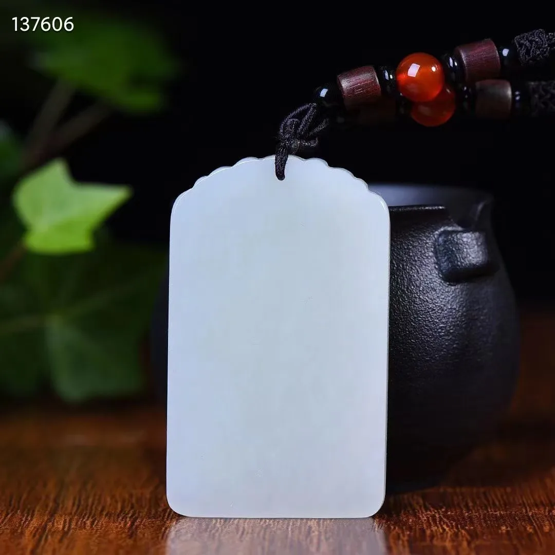 Natural 100% real green white hetian jade carve guanyin Riding Beasts Bless peace pendant jewellery for men women gifts luck