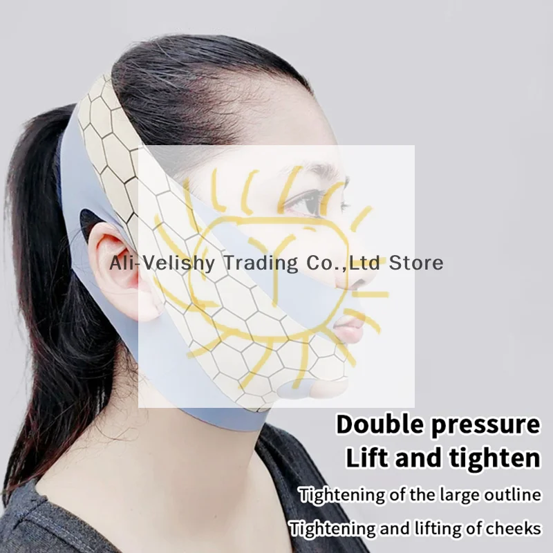 新デザイン チンアップマスク Vライン 二重層 顔痩せマスク スリミングストラップ スカルプティング スリープマスク フェイスリフティングベルト