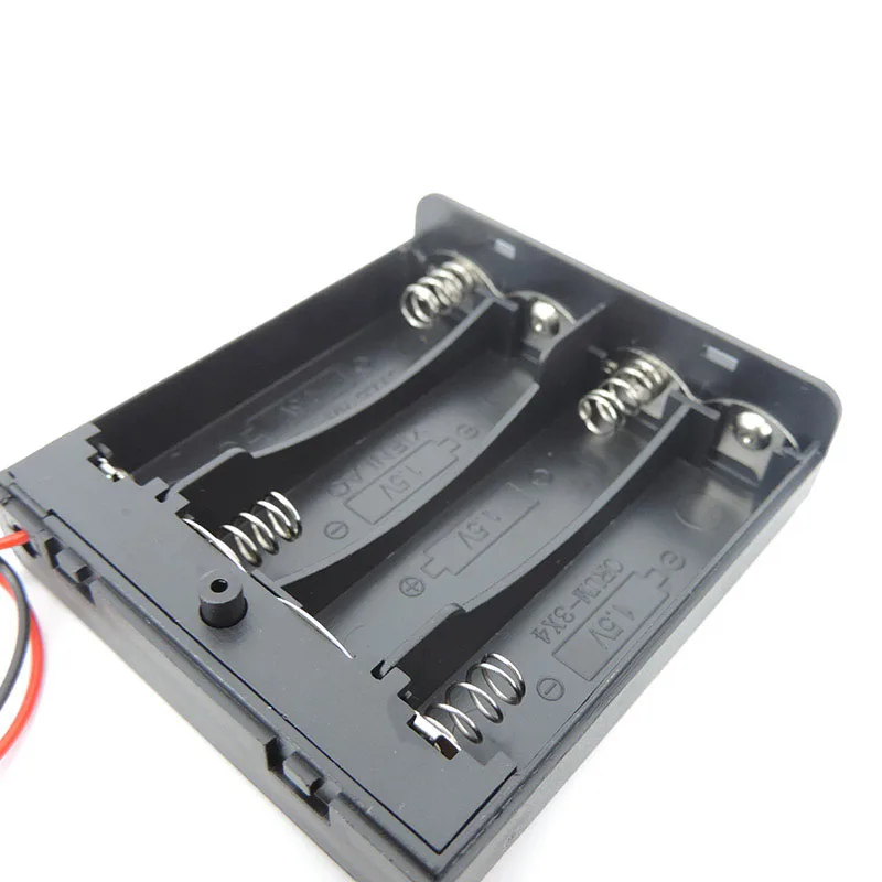 1pcs 3pcs Black 4 AA 6v 1.5v Battery Holder Box Case With Switch New 4AA Battery Holder Box Case With Switch h