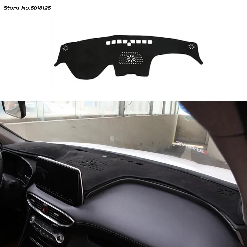 For Hyundai Santa Fe 2019 2020 2021 2022 Car Left Hand Drive Dashboard Mat Pad Anti-UV Sun Shade Instrument Panel Carpet