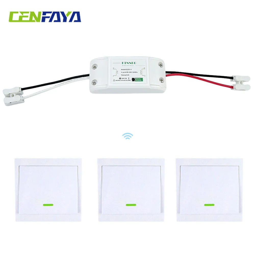 CENFAYA 433HMz مفتاح الإضاءة اللاسلكي 86 لوحة الحائط مفتاح ذكي 110 فولت 220 فولت 230 فولت 10A استقبال التتابع للمنزل مصباح ليد مروحة