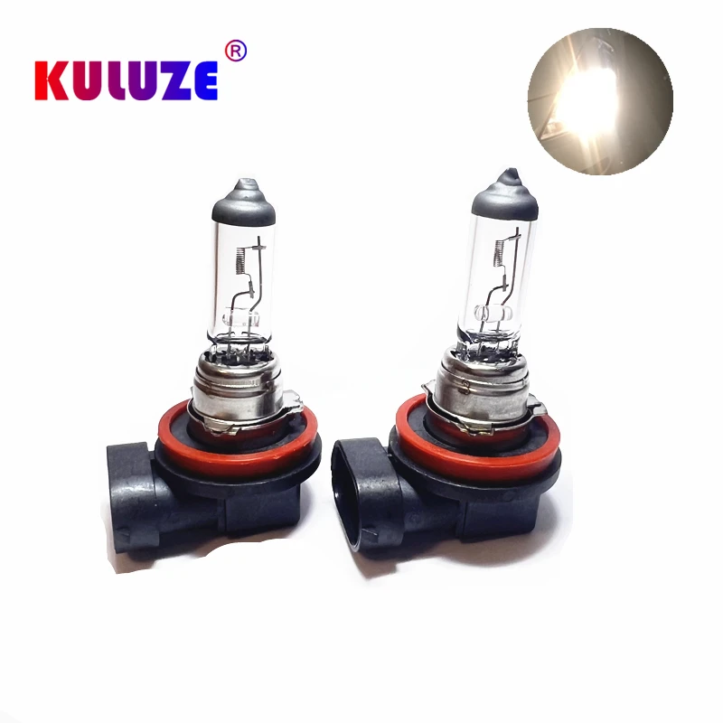 2pcs H8 35W Halogen Lamp 3200K Car Fog Lamp 12V White Light H8 Halogen Headlights Bulb H8 Car Head Light Replacement Bulb