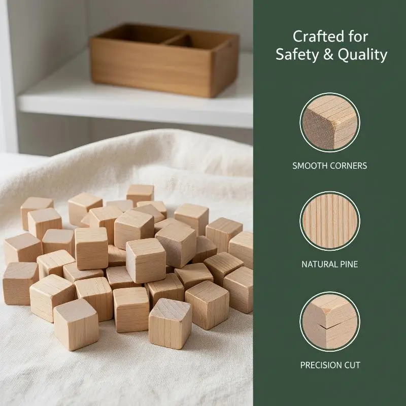Mini Unfinished Blank Wooden Square Blocks 1cm Solid Wood 50/200/400PCS for DIY Pyrography Graffiti Handmade Gift Decoration