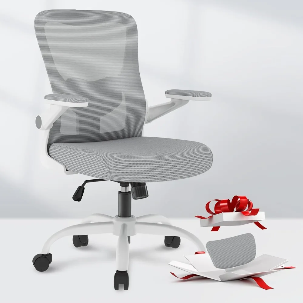 

ergonomic high-back mesh desk chair with adjustable armrests and lumbar support for comfortable computer work